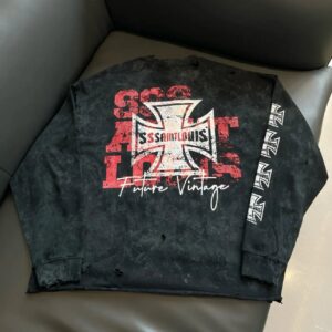 sssaint louis cross star graffiti tee black/white