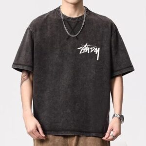 stussy oversized black tee