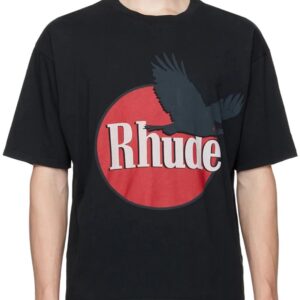 rhude black graphic tee