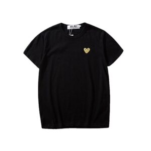 cdg gold heart tee multicolor