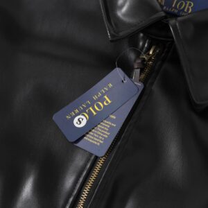 polo ralph lauren leather jacket black
