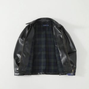 polo ralph lauren leather jacket black