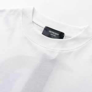 represent multi color print tee white