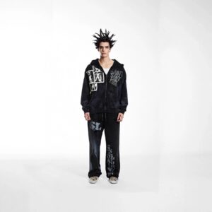 sssaintlouis graphic hoodie black