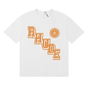 rhude logo print t shirt black