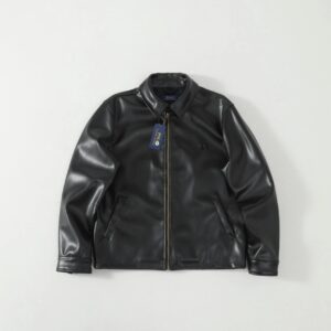 polo ralph lauren leather jacket black