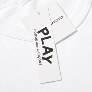 cdg play heart logo t shirt white