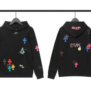 chrome hearts cross hoodie multicolor