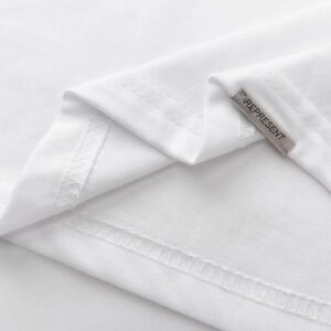 represent multi color print tee white