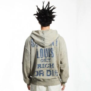 sssaintlouis graffiti hoodie grey
