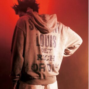 sssaintlouis graffiti hoodie grey
