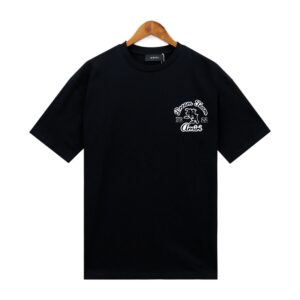 amiri flocked emblem t shirt blue