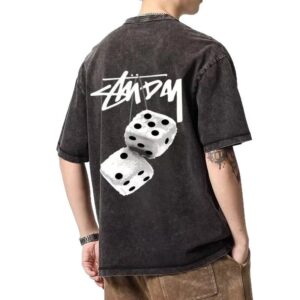 stussy oversized black tee