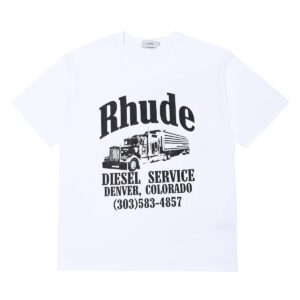rhude logo print t shirt black
