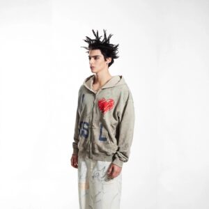 sssaintlouis graffiti hoodie grey