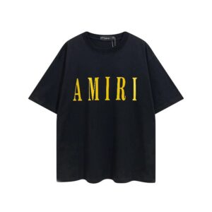 amiri logo print tee white black