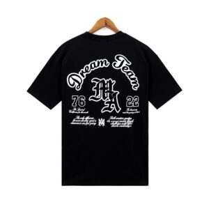 amiri flocked emblem t shirt blue