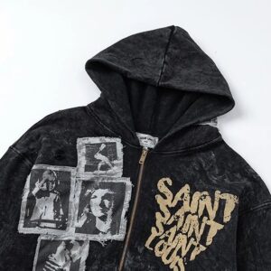 sssaintlouis graphic hoodie black
