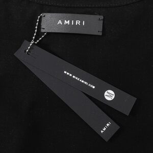 amiri logo print t shirt black white