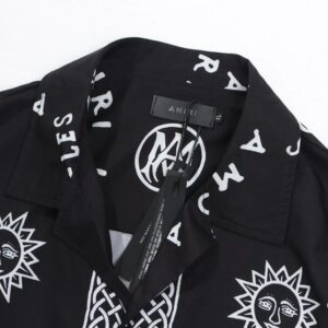amiri sun & moon motif shirt black