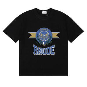 rhude logo print t shirt black