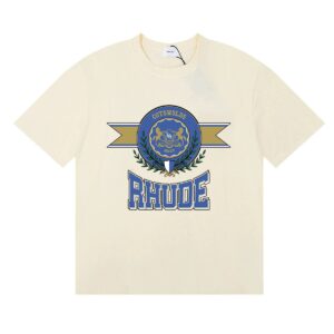 rhude logo print t shirt black