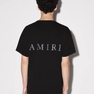 amiri rhinestone logo t shirt black