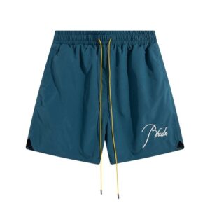 rhude embroidered elastic shorts multicolor