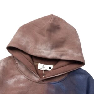 travis scott painted and embroidered hoodie brown