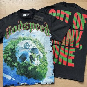 godspeed skull print tee black