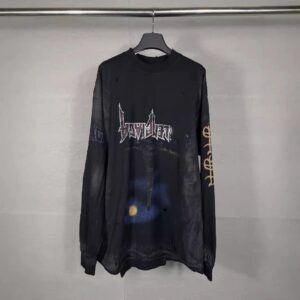 balenciaga washed effect long sleeve tee multicolor