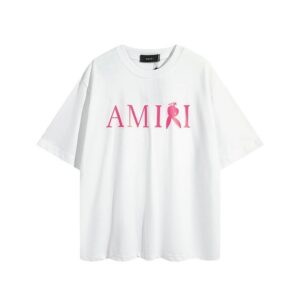 amiri logo print tee white black