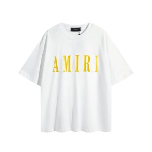 amiri logo print tee white black