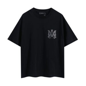 amiri rhinestone logo t shirt black