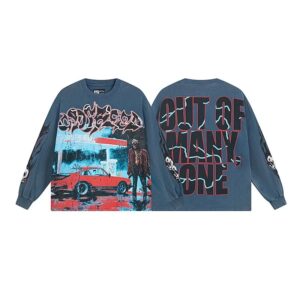 god speed vintage washed graphic long sleeve tee