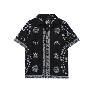 amiri sun & moon motif shirt black