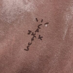 travis scott painted and embroidered hoodie brown