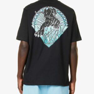 amiri black leopard t shirt multi