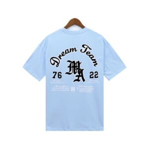 amiri flocked emblem t shirt blue