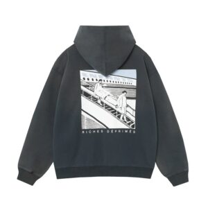 erd gradient print grey hoodie