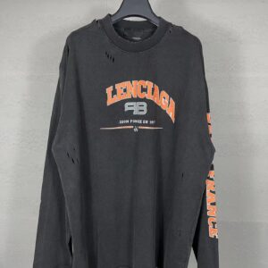 balenciaga washed effect long sleeve tee multicolor