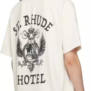 rhude badge print tee multicolor