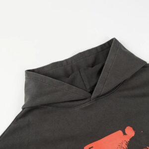 erd wash print hoodie black