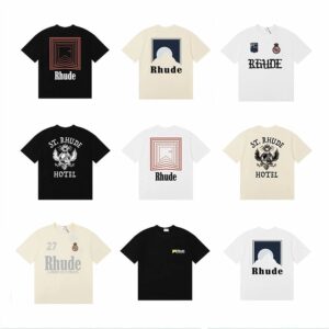 rhude badge print tee multicolor