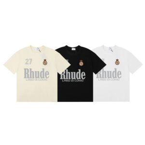 rhude badge print tee multicolor