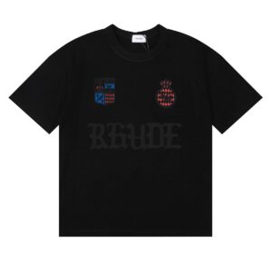 rhude badge print tee multicolor