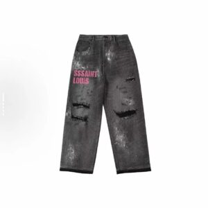 sssaint louis ripped denim jeans black/blue