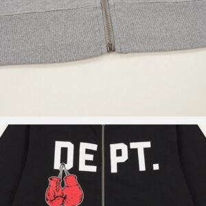 gallery dept boxing graphic hoodie gray/black