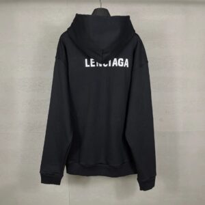 balenciaga logo zip hoodie black/white