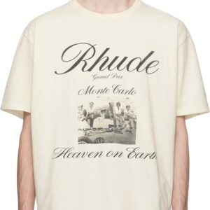 rhude graphic tee beige